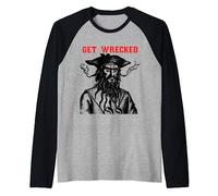 Get Wrecked Pirate Sea Thieves of Oceans Raglan Baseball Tee