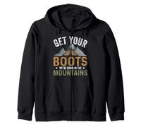 Get Your Boots We're Going In The Mountains Adventures Zip Hoodie
