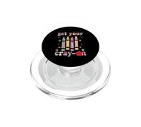 Get Your Cray-On Teacher Back To School Funny Quote Saying PopSockets PopGrip for MagSafe