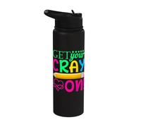 Get Your Cray on Teacher It's The First Day of School Outfit Stainless Steel Insulated Water Bottle