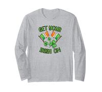 Get Your Irish On Green Clovers Irish Flags St Patrick's Day Long Sleeve T-Shirt