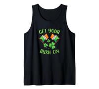 Get Your Irish On Green Clovers Irish Flags St Patrick's Day Tank Top