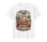 Get Your Kicks 100 Years Gas Snacks Bad Decisions Value Graphic T-Shirt, Men, White, M