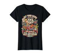 Get Your Kicks 100 Years Gas Snacks Bad Decisions Value Graphic T-Shirt, Women, Black, L