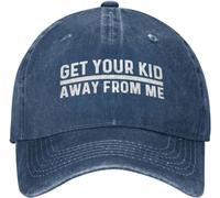 Get Your Kid Aways from Me Cap for Men Baseball Caps Funny Cap Navy Blue