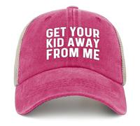 GET Your Kid AWAYS from ME Trucker Hat Men Vintage Mesh Cap for Summer, Pink, One Size