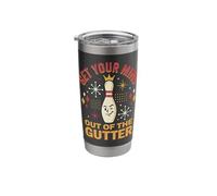 Get Your Mind Out of The Gutter Funny Retro Bowling Graphic Stainless Steel Insulated Tumbler