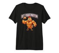Get Your Protein Funny Jacked Chicken Premium T-Shirt