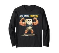 Get Your Protein Funny Jacked Tofu Vegan Dude Long Sleeve T-Shirt