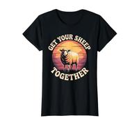 Get Your Sheep Together Life Reminder Laugh Value Graphic T-Shirt, Women, Black, XL
