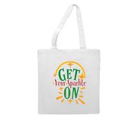 Get your sparkle on [BCX] tote style shopping bag - white