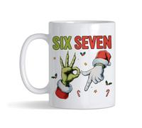 Getagift 67 Meme, Six Seven Hand Sign Meme, Funny Christmas Humour Gift, 11 oz Ceramic Coffee Mug.