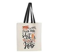 Getagift A Wise Woman Once Said, Funny Tote Bag, Fuck This Shit, Found Another Job,Women Colleague, Mothers Day Reusable Bag, Shopping Bag, Tote Bag. (Black Handle)