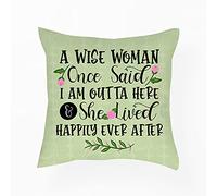 Getagift A wise woman once said I'm out of here funny Present for colleagues, Friends, Coworker, Office Leaving gifts for her, women, Home Décor, Satin Throw Pillow/Cushion. (Satin Cushion Cover)