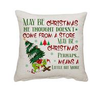 Getagift christmas grinch, May Be Christmas, he Thought Doesn't Come from a Store, Home Décor, Linen Throw Pillow/Cushion. (Linen Cushion Cover With Insert)