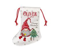 Getagift Christmas Stocking Personalised Merry Christmas theme Red String Boot Sock 40cm Large Xmas Sock, Santa Sack, Bag for Tree Decoration Christmas Ornament Candy Pouch Bag, Secret Santa.