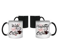 Getagift Couples Theme Coffee Mug Set Anniversary My Wife/Husband is Hotter Than My Coffee Valentine's Day Unique Ceramic Colour Changing Magic Cup/Mug.