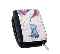 Getagift Cute Baby Elephant Design Water Colour Painting Rainbow Art Birthday, Christmas, Secret Santa Women’s Denim Coin Wallet.
