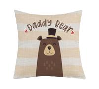 Getagift Daddy Bear Cute Design for Dad, Gift for Father’s Day, Linen Throw Pillow/Cushion. (Linen Cushion Cover With Insert)