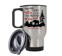 Getagift Father's Day Gift, Personalised it Takes Someone Special to be a Step dad, Insulated 14oz Travel Mug, Tea, Coffee Mug. (Silver)