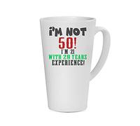Getagift Fathers Day I'm not 50-I'm 21 with 29 Years Experience Funny Dad Gift for Him Husband Hubby Birthday Novelty Mug, Unique Ceramic Latte Cup/Mug. (17 oz)
