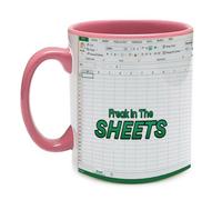 Getagift Freak in The Sheets Mug, Account Mug, Spreadsheet, Gifts for Coworkers, Accounting, Boss, Inside Coloured Coffee, Tea Mug. (Pink)
