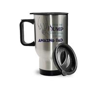 Getagift from The Bump to Amazing Dad - Heart-Warming Father's Day Gift for Expecting Dads & New Fathers, Insulated 14oz Travel Mug, Tea, Coffee Mug. (Silver)