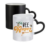 Getagift Funny Beekeeper Honey Bee Lover Gift | Cute Beekeeping Gift for Men, Women, 11oz Colour Changing Ceramic Coffee Cup, Magic Mug. (Heart Shaped Handle)
