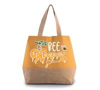 Getagift Funny Beekeeper Honey Bee Lover Gift | Cute Beekeeping Gift for Men, Women, Canvas Jute Bag with Inner Mobile & Coin Pocket. (Cumin Yellow)