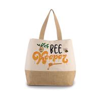 Getagift Funny Beekeeper Honey Bee Lover Gift | Cute Beekeeping Gift for Men, Women, Canvas Jute Bag with Inner Mobile & Coin Pocket. (Natural)