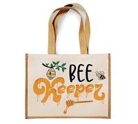 Getagift Funny Beekeeper Honey Bee Lover Gift | Cute Beekeeping Gift for Men, Women, Eco-Friendly Reusable Shopper Jute Bag, Shopping Bag. (Natural)