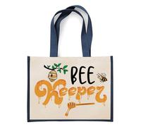 Getagift Funny Beekeeper Honey Bee Lover Gift | Cute Beekeeping Gift for Men, Women, Eco-Friendly Reusable Shopper Jute Bag, Shopping Bag. (Navy Blue)
