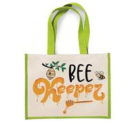 Getagift Funny Beekeeper Honey Bee Lover Gift | Cute Beekeeping Gift for Men, Women, Eco-Friendly Reusable Shopper Jute Bag, Shopping Bag. (Apple Green)
