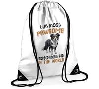 Getagift Funny Border Collie Dad Gift | The Most Pawsome Dog Lover gift for Him, Drawstring Bag, Gym Sack, Sports Bag.