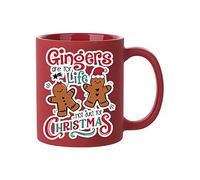 Getagift Gingers are for Life Not Just for Christmas Novelty Mug, Unique Ceramic Full Coloured Frosted Coffee Mug. (Red)