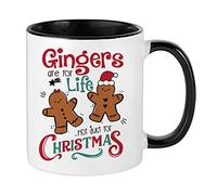 Getagift Gingers are for Life Not Just for Christmas Unique Ceramic Inside Coloured Coffee Mug. (Black)