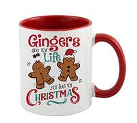 Getagift Gingers are for Life Not Just for Christmas Unique Ceramic Inside Coloured Coffee Mug. (Red)
