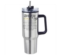Getagift Husband Star Rating Funny Gift, Loving & Romantic Valentine Gift for The World’s Best Husband, 40 oz Tumbler with Handle & Straw. (Silver)