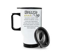 Getagift Husband Star Rating Funny Gift, Loving & Romantic Valentine Gift for The World’s Best Husband, 14oz Insulated Travel Mug. (White)