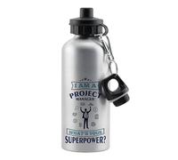 Getagift I Am A Project Manager. What’s Your Superpower? 500 ml Aluminium Water Bottle. (Silver)