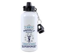 Getagift I Am A Project Manager. What’s Your Superpower? 500 ml Aluminium Water Bottle. (White)