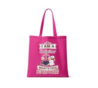 Getagift I Am A Solicitor. What's Your Superpower, Gift for a Lawyer, Reusable Shopping Bag, Full Colour Tote Bag. (Fuchsia)