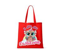 Getagift I am an Owlicorn, Magical Owl Unicorn Gift Idea for Girls, Women, Bestie, Animal & Fantasy Lovers, Full Colour Tote bag, Reusable Shopping Bag, Book Bag (RED)
