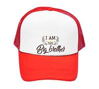 Getagift I Am The Big Brother Themed Birthday/Christmas Inspired Funny Unique Adjustable Mesh Baseball Cap-Trucker Hat. (Red)