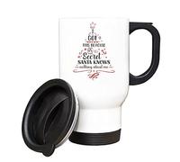 Getagift I Got This Because My Secret Santa Knows Nothing About Me, Insulated 14oz Travel Mug, Tea, Coffee Mug. (White)