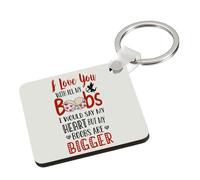 Getagift I Love You with All My Boobs, I Love You Gifts, Valentine's Day Gift, MDF and Rectangle A5 Key Ring, Keychain. (MDF Square)