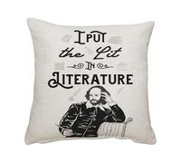 Getagift I Put The Lit in Literature, Book Lovers Gift, Teacher gift, Home Décor, Linen Throw Pillow/Cushion. (Linen Cushion Cover With Insert)