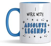 Getagift I Work with Absolute Legends Mug - 11 oz Funny Coffee Mug for Coworkers, Boss, Colleague - Office Gift for Work Friends, Retirement, Leaving Job, Appreciation or Farewell Gift (Light Blue)