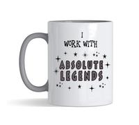 Getagift I Work with Absolute Legends Mug - 11 oz Funny Coffee Mug for Coworkers, Boss, Colleague - Office Gift for Work Friends, Retirement, Leaving Job, Appreciation or Farewell Gift (Grey)