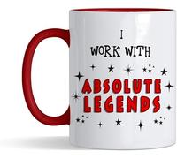 Getagift I Work with Absolute Legends Mug - 11 oz Funny Coffee Mug for Coworkers, Boss, Colleague - Office Gift for Work Friends, Retirement, Leaving Job, Appreciation or Farewell Gift (Red)